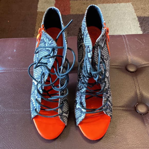 Red Kiss Snake Neonlights boots (E) - Picture 2 of 10